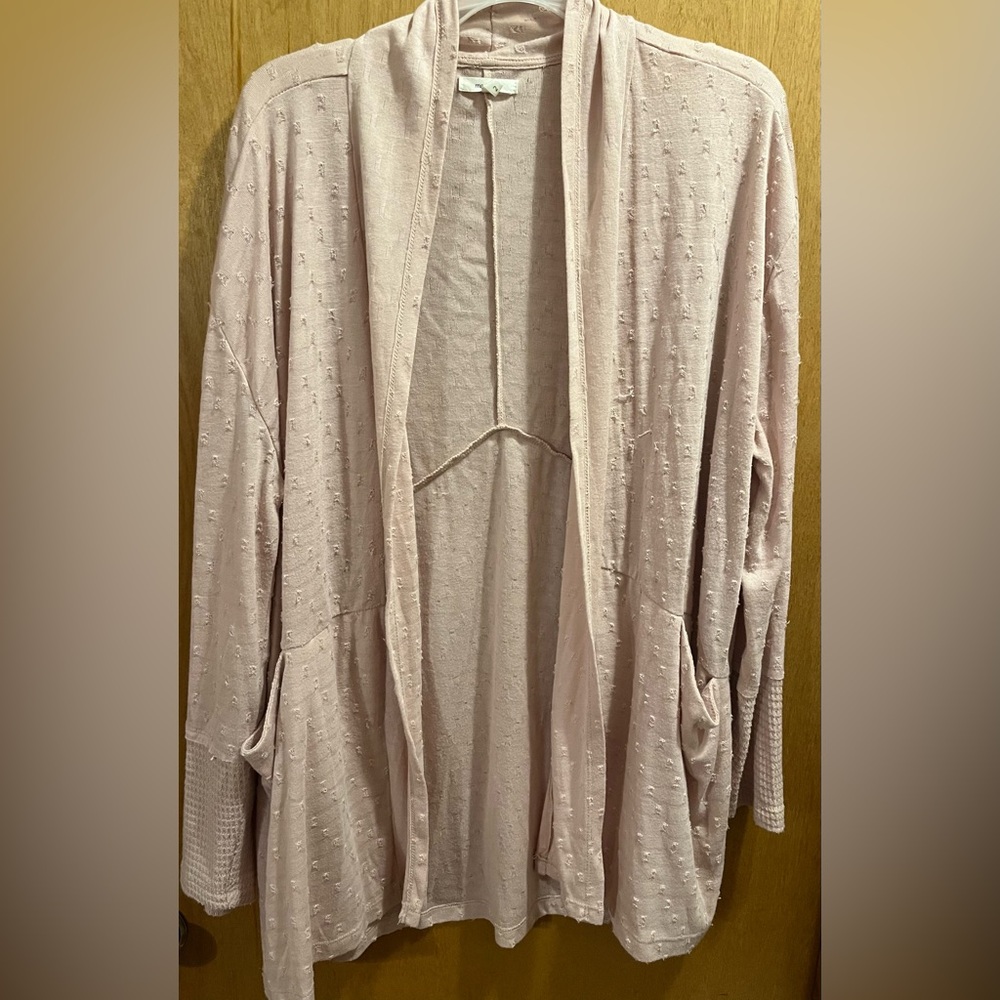 Maurices Light Pink Open-Front Sweater